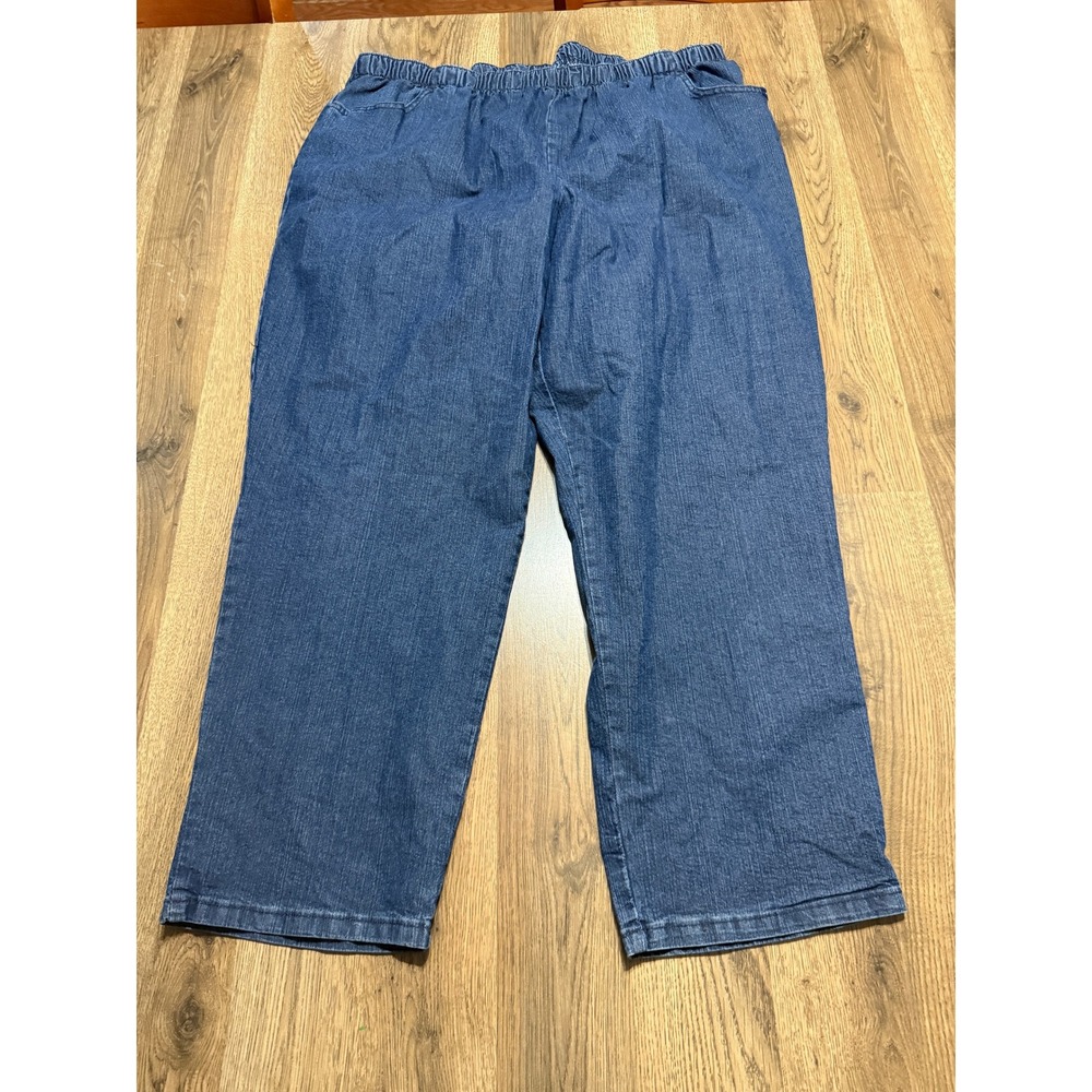 Chic Comfort Collection Pants Women 26W Petite Blue Denim Stretch Pull On Pants